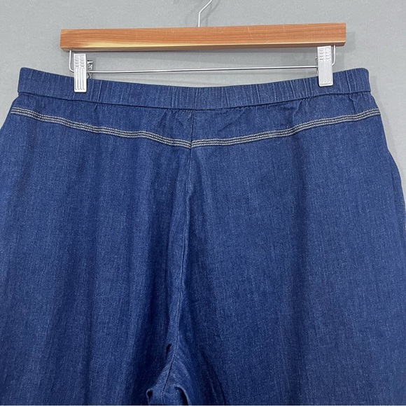 Susan Graver Style Indigo Blue Crop Wide Leg Pants - Picture 8 of 16